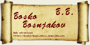 Boško Bošnjakov vizit kartica